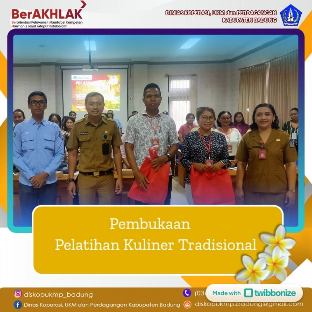 Pembukaan Pelatihan Kuliner Tradisional TAHUN 2024